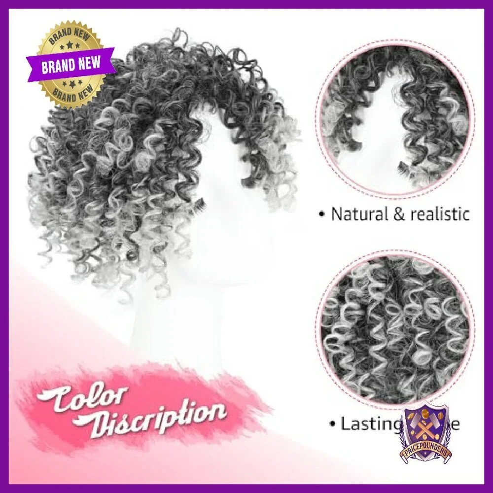 Afro Kinky Curly Clip-In Hair Topper with Bangs for Thinning Hair